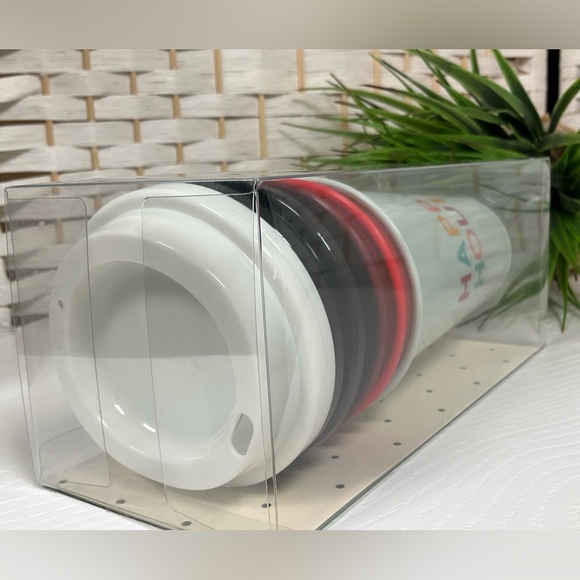 NIB- Kate Spade Happy Hour Reusable Travel Cup Set- 4 cups, Mulitcolor - Picture 7 of 8